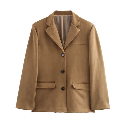 Vintage Kahverengi Deri Süet Ceket
