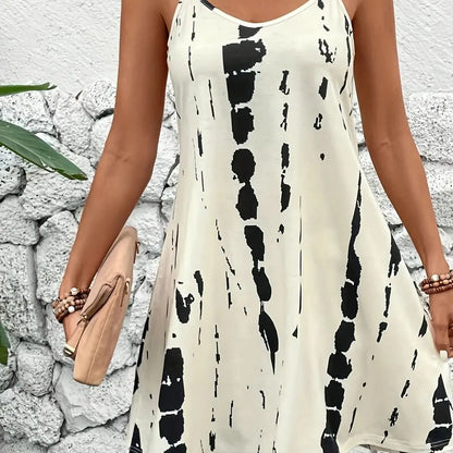 Yazlık Askılı Mini Elbise